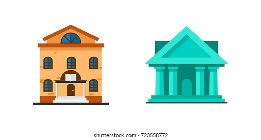 Public building icon set