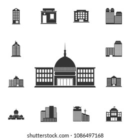 Public building icon. Simple element illustration. Public building symbol design  from Buildings collection set. Can be used for web and mobile on white background