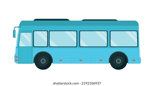 Icono de bus público. Pegatina para redes sociales y elemento gráfico para sitio web. Transporte y vehículos, automóvil y automóvil. Viaje por la ciudad, comodidad y comodidad. Dibujo vectorial plano de dibujos animados