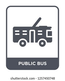 public bus icon vector on white background, public bus trendy filled icons from Mechanicons collection, public bus simple element illustration