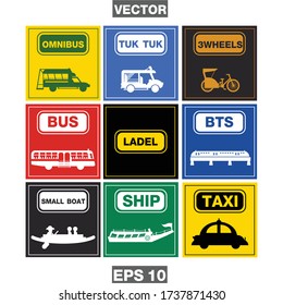 Public bus stop , set of bus stop signs

