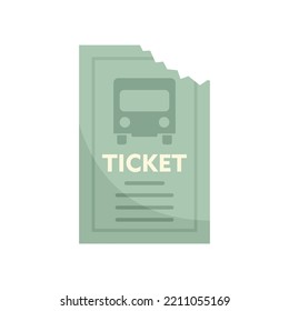 Public bus ticket icon. Flat illustration of Public bus ticket vector icon isolated on white background