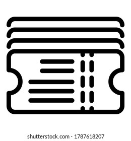 Public bus ticket icon. Outline public bus ticket vector icon for web design isolated on white background