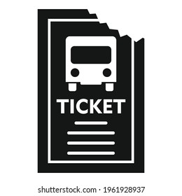 Icono del billete de autobús público. Ilustración simple del icono vectorial de boleto de bus público para el diseño web aislado en fondo blanco