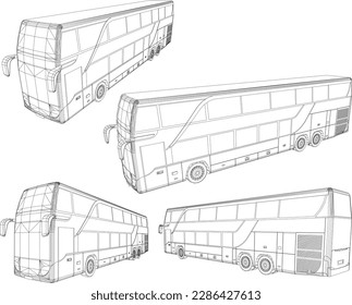 Public bus transportation illustration vector sketch