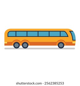 Public bus vector, flat design illustration, cute bus clip art