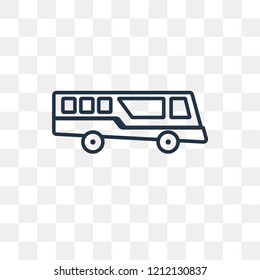 Public bus vector outline icon isolated on transparent background, high quality linear Public bus transparency concept can be used web and mobile