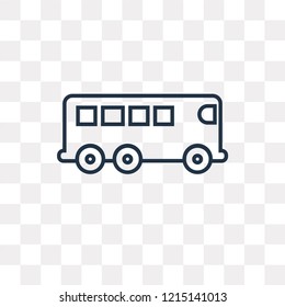 Public Bus vector outline icon isolated on transparent background, high quality linear Public Bus transparency concept can be used web and mobile