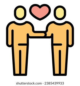 Rahmenvektorgrafik des öffentlichen Pflegesymbols. Wertewirkung. Gesellschaftsfarben