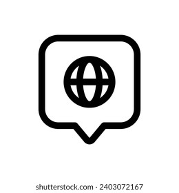 Icono de chat público con estilo de contorno de moda aislado en fondo blanco. Símbolo de silueta de chat público para el diseño de tu sitio web, logotipo, aplicación, interfaz de usuario. Ilustración del vector, EPS10.
