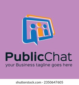 Diseño de la plantilla de logotipo de Chat público