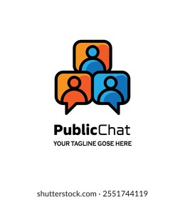 Public Chat Logo Template Design