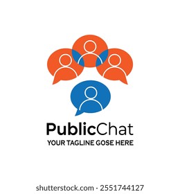 Public Chat Logo Template Design