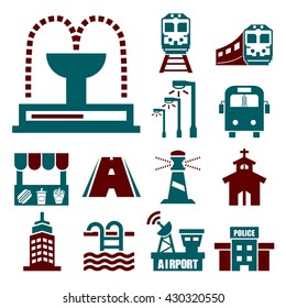 public city icon set
