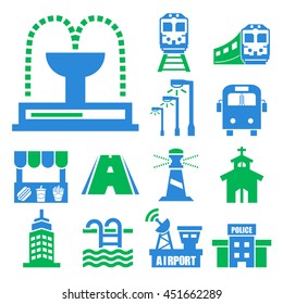 public city icon set