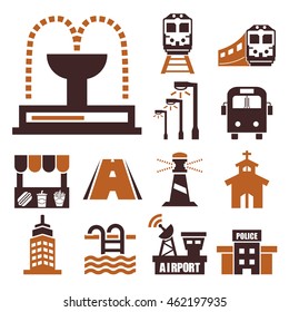 public city icon set