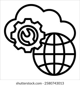 Public Cloud Icon Element For Design