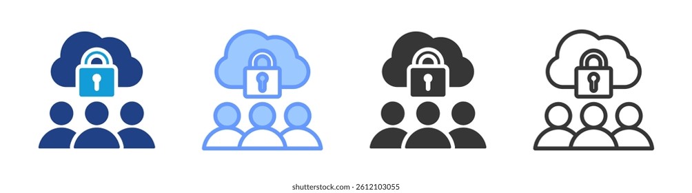 Public Cloud icon set multiple style collection