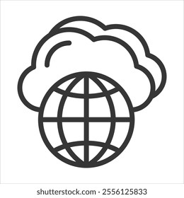 Public Cloud Outline Icon Vector Illustration