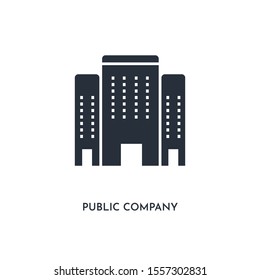 Public Company Icon. Simple Element Illustration. Isolated Trendy Filled Public Company Icon On White Background. Can Be Used For Web, Mobile, Ui.