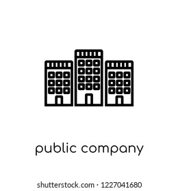 Public company icon. Trendy modern flat linear vector Public company icon on white background from thin line business collection, editable outline stroke vector illustration
