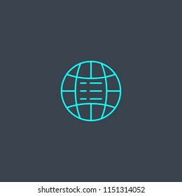 Public data concept blue line icon. Simple thin element on dark background. Public data concept outline symbol design from Big data set. Can be used for web and mobile UI/UX
