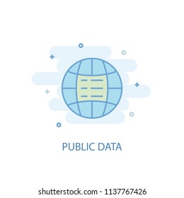 Public data line trendy icon. Simple line, colored illustration. Public data symbol flat design from Big data set. Can be used for UI/UX