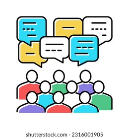 public discussion on forum color icon vector. public discussion on forum sign. isolated symbol illustration