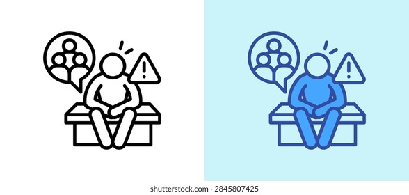 Public Distrust Icon lineblue Vector Illustration
