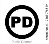 Public Domain and public icon concept