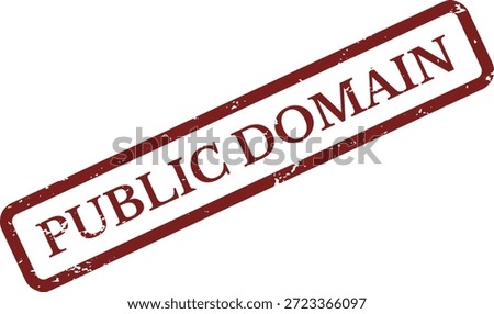 Public Domain Rubber Stamp Vector – Red Grunge Copyright Free Label