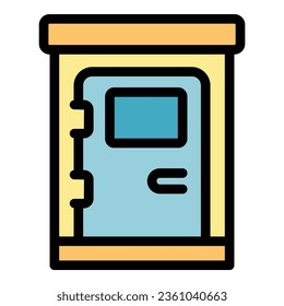 Public door icon outline vector. Gender room. Male washroom color flat