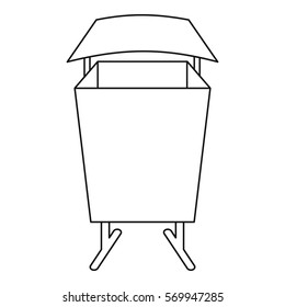 Public dust bin icon. Outline illustration of public dust bin vector icon for web