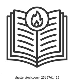 Public Education Icon Vector Illustration Outline Style