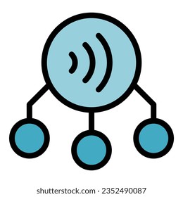 Public election icon outline vector. Speech elocution. Student debate color flat