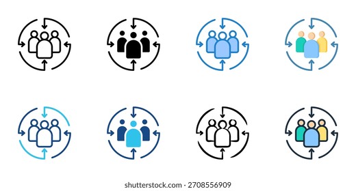 Public Engagement icon set multiple style vector collection 
