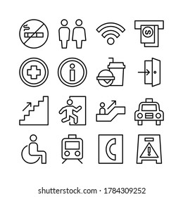 Public Facilities, Public navigation icon set