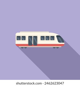 Public fast train icon flat vector. High speed. Passenger transport