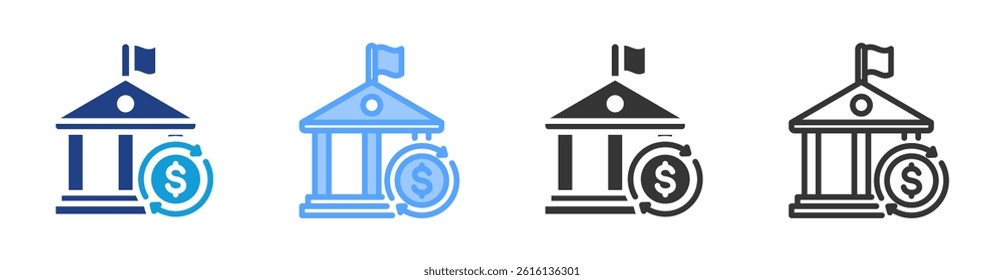 Public Finance icon set multiple style collection