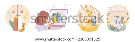 Public finance vector illustration. Policies in public finance aim to foster prosperous and stable economy Balancing public finance and economic needs requires meticulous planning Successful public
