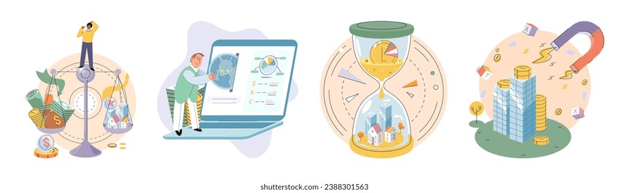 Ilustración vectorial de las finanzas públicas. El éxito de las finanzas públicas depende de una contabilidad y una previsión económicas hábiles La gestión competente de las finanzas públicas contribuye a la estabilidad económica general Impuestos