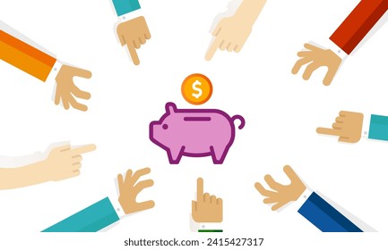 Public fund savings retirement saving investment financial symbol of piggy bank banking