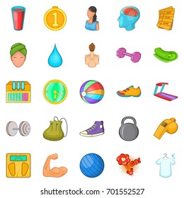 Public hall icons set. Cartoon set of 25 public hall vector icons for web isolated on white background