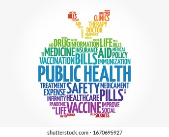 Public Health Apple Word Cloud, Healthcare Concept Background