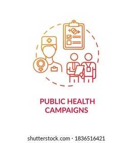 Public Health Campaigns Concept Icon. Sexual Education, Medical Service Idea Thin Line Illustration. Reproductive Health Instructions. Vector Isolated Outline RGB Color Drawing