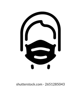 Public health icon depicting a masked individual for disease prevention