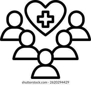 Public Health Icon Line Vector Illustration