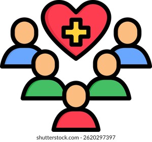 Public Health Icon Lineal Color Vector Illustration