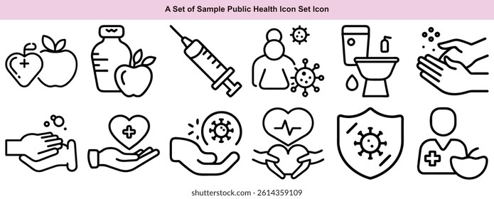 Public Health Icons Vector Set: Medical, Prevention, Wellness Graphics