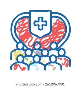 public health and safety doodle icon sketch vector. public health and safety sign. isolated symbol illustration